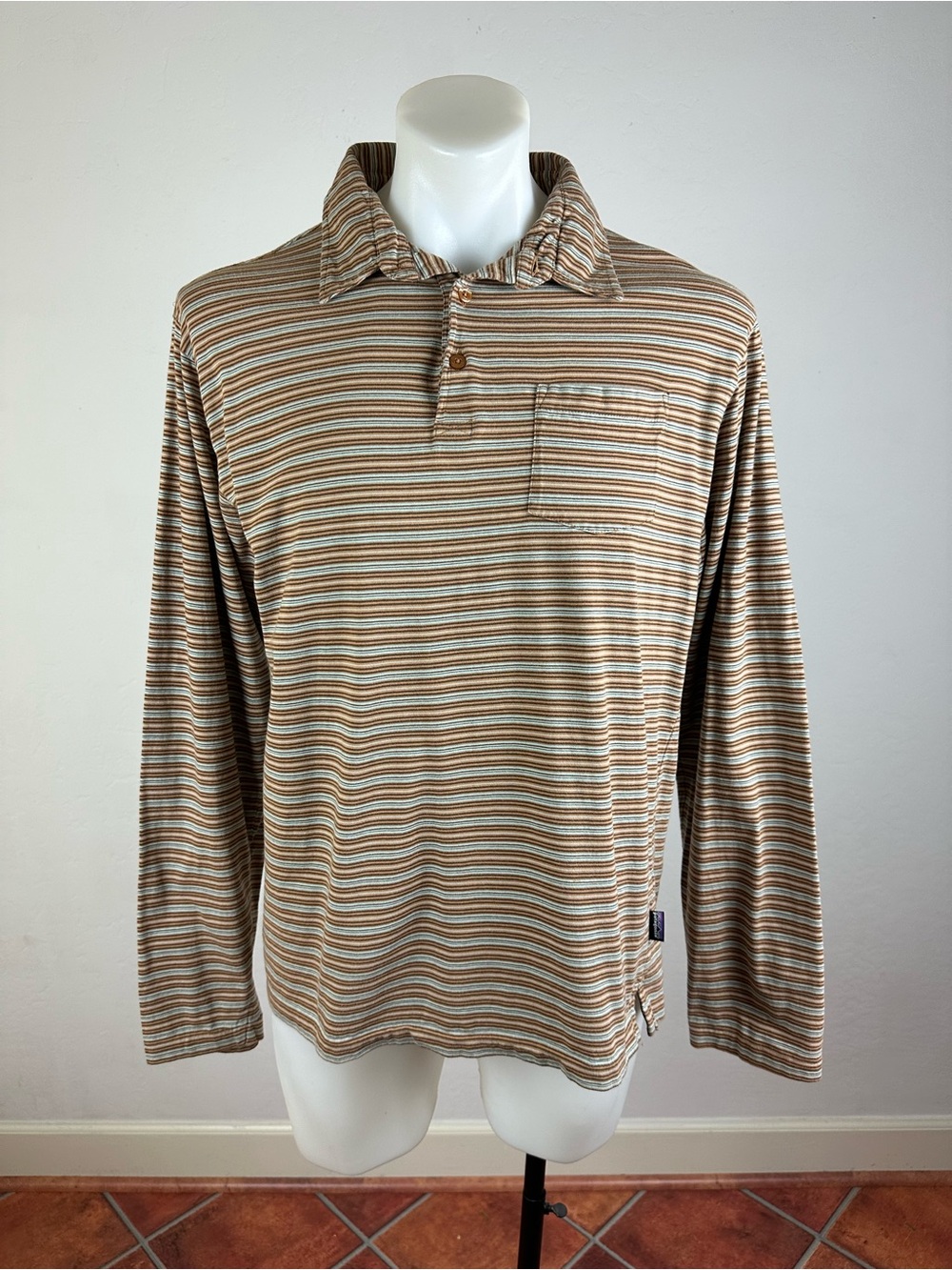 Patagonia Organic Cotton Striped Long-Sleeve Polo